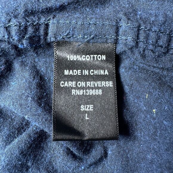 Stoic Men's Large Blue Button Front Shirt Long Sleeve Cotton Outdoor Casual - Picture 11 of 15